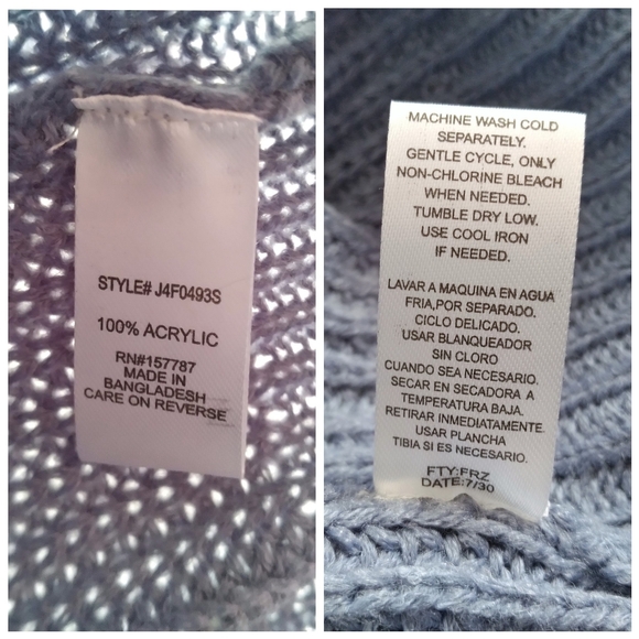 NWT Steel Blue Distressed Sweater - Picture 9 of 9